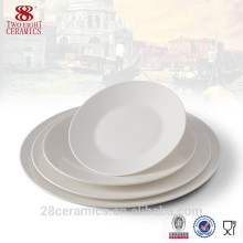 vajilla promocional redonda plato blanco, vajilla de porcelana, plato de cerámica